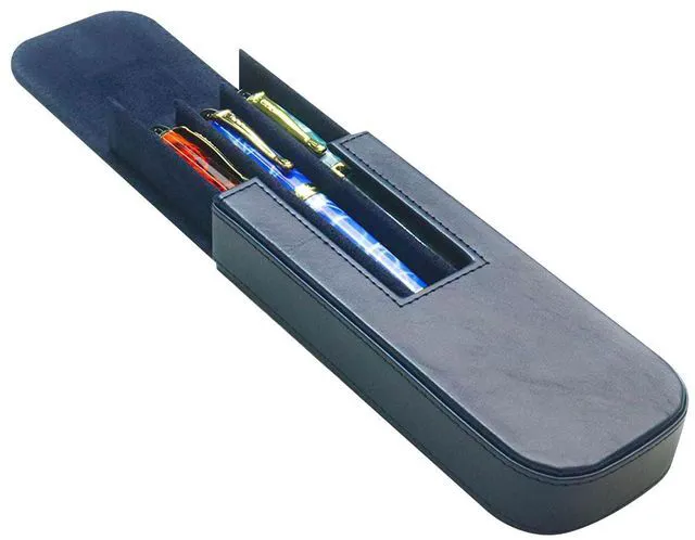 Alt view image 7 of 7 - 3 Slot Fountain Pen Case, Handmade Magnetic,Christmas Gift (blue) Large Capacity Pen Storage for Fountain Pen Collection Fountain Pen Holder for Adults, Home Office or Business Use
