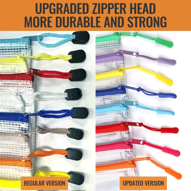 Alt view image 2 of 7 - 24pcs Mesh Zipper Pouch Bags 9.3 x 4.7 Inches, 8 Color Small Clear Pouches Bulk, Travel Cosmetics Organization, Classroom and Office Supplies