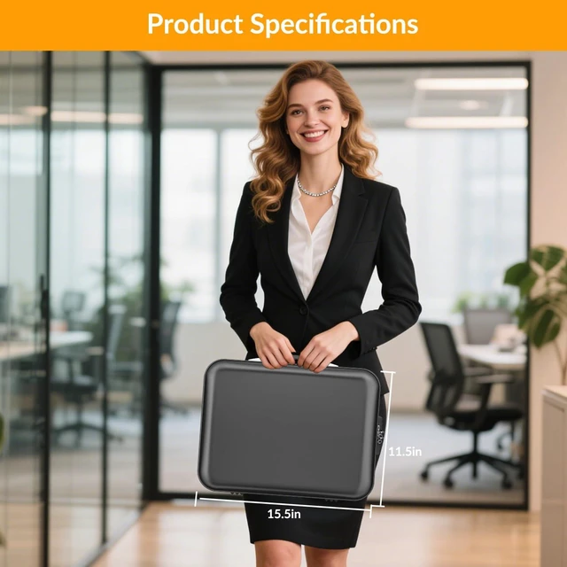 Alt view image 6 of 7 - Hard Case Fireproof Document Box with Lock Zipper Important File Organizer Waterproof Portable Home Office Travel Storage Accordion Folder for Letter A4 Laptop Files