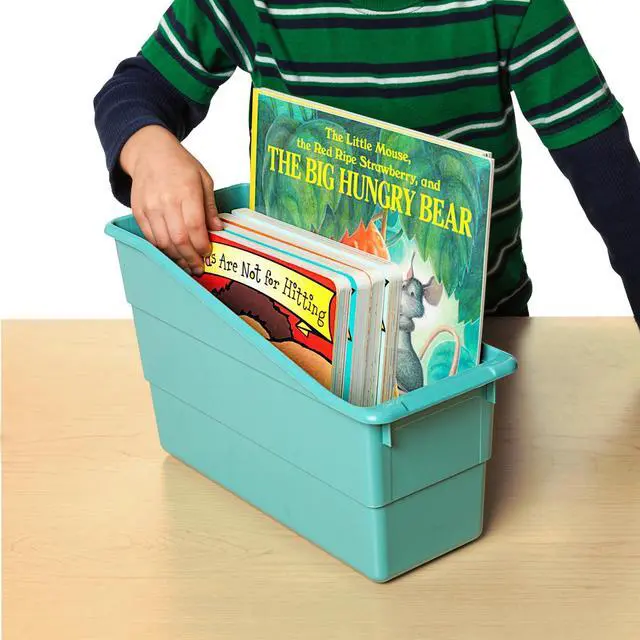 Alt view image 4 of 7 - Durable Book & Binder Holders 12-Pack, Water Folder & File Plastic Holders Ideal for Narrow or Vertical Storage Needs, Instantly Color Code Your Classroom