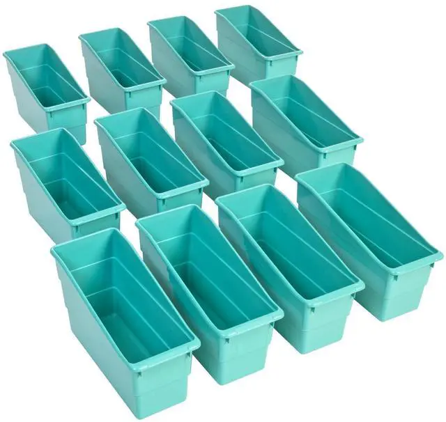 Alt view image 7 of 7 - Durable Book & Binder Holders 12-Pack, Water Folder & File Plastic Holders Ideal for Narrow or Vertical Storage Needs, Instantly Color Code Your Classroom