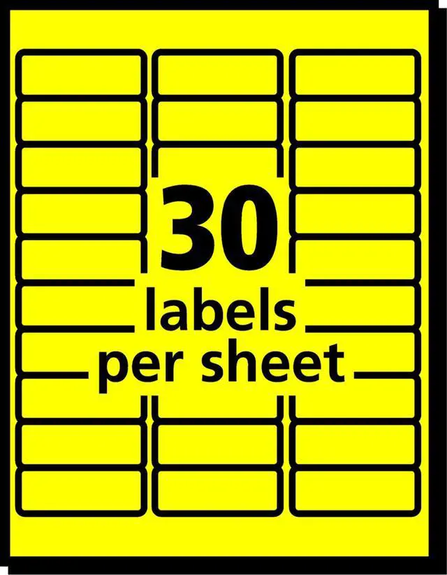 Alt view image 5 of 7 - Printable Address Labels, Sure Feed Technology, 1" x 2-5/8", Neon Yellow, Laser & Inkjet Compatible, 750 Blank Labels, Great for Branding, Mailing, Organizing, and More (5972), (Pack of 5)