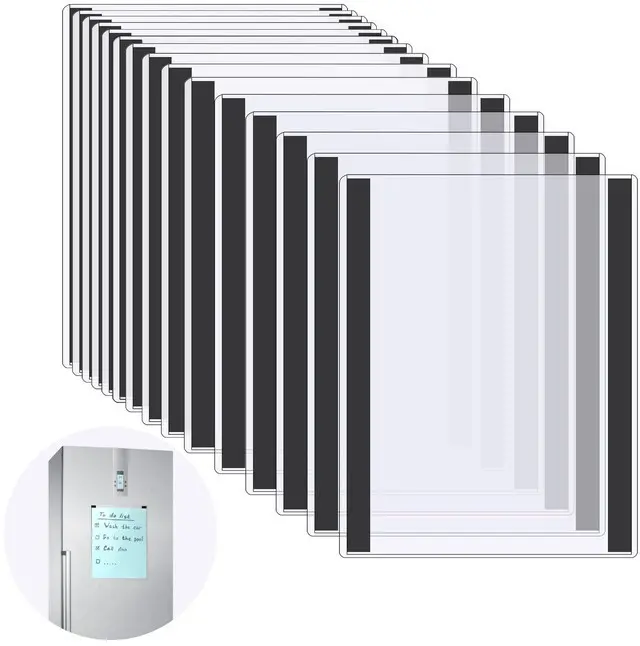 Main image of 15 Pcs 8 1/2'' x 11'' Rigid Magnetic Sign Holder Magnetic Frames Clear Plastic Paper Holder with Magnet Borders Magnetic Document Holder (15Pcs)
