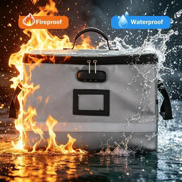 Alt view image 5 of 7 - Fireproof File Organizer with Lock, 1 Layer File Box with Combination Lock, Important Document Organizer Box with Lids, Portable File Folder Organizer with Handle