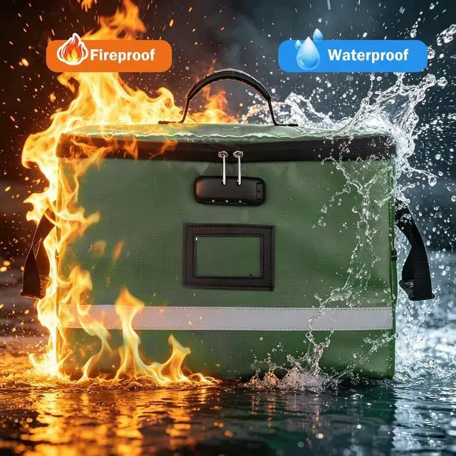 Alt view image 6 of 7 - Fireproof File Organizer with Lock, 1 Layer File Box with Combination Lock, Important Document Organizer Box with Lids, Portable File Folder Organizer with Handle