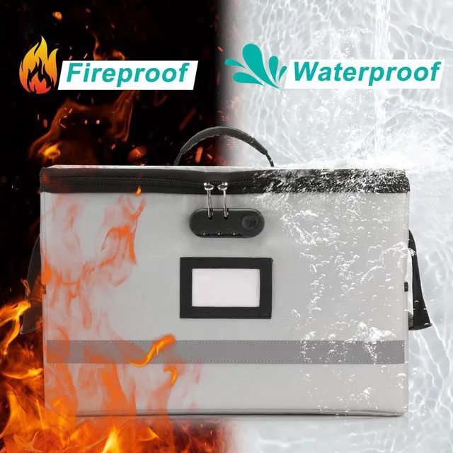 Alt view image 5 of 7 - Fireproof File Organizer with Lock, 1 Layer File Box with Combination Lock, Important Document Organizer Box with Lids, Portable File Folder Organizer with Handle