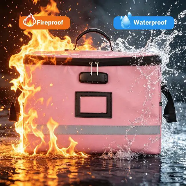 Alt view image 6 of 7 - Fireproof File Organizer with Lock, 1 Layer File Box with Combination Lock, Important Document Organizer Box with Lids, Portable File Folder Organizer with Handle