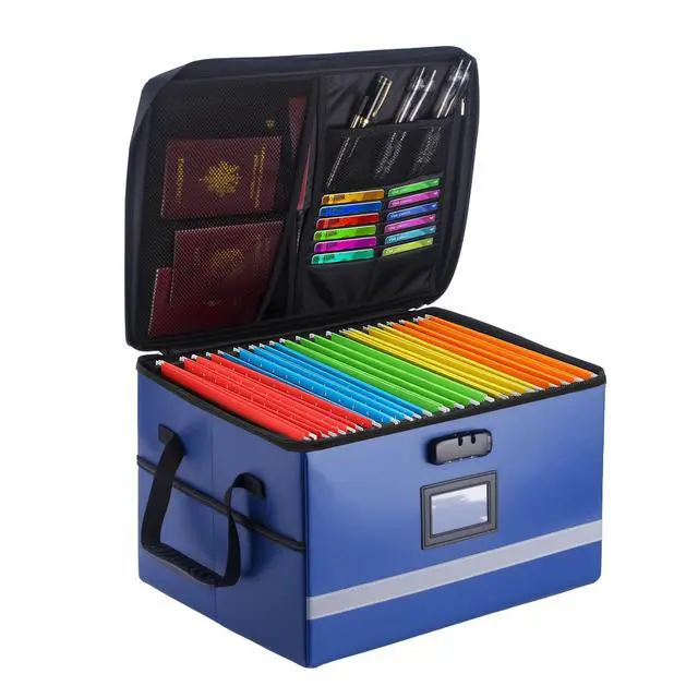 Main image of Fireproof File Organizer with Lock, 1 Layer File Box with Combination Lock, Important Document Organizer Box with Lids, Portable File Folder Organizer with Handle