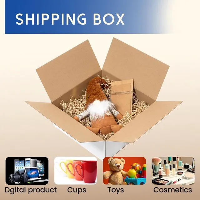 Alt view image 3 of 6 - 12x12x5" Shipping Boxes 25 Pack Corrugated Cardboard Box White 3 Layers, Bulk quantity, Packaging for Small Business, Square Mailer Mailing Packing Supplies, Smooth