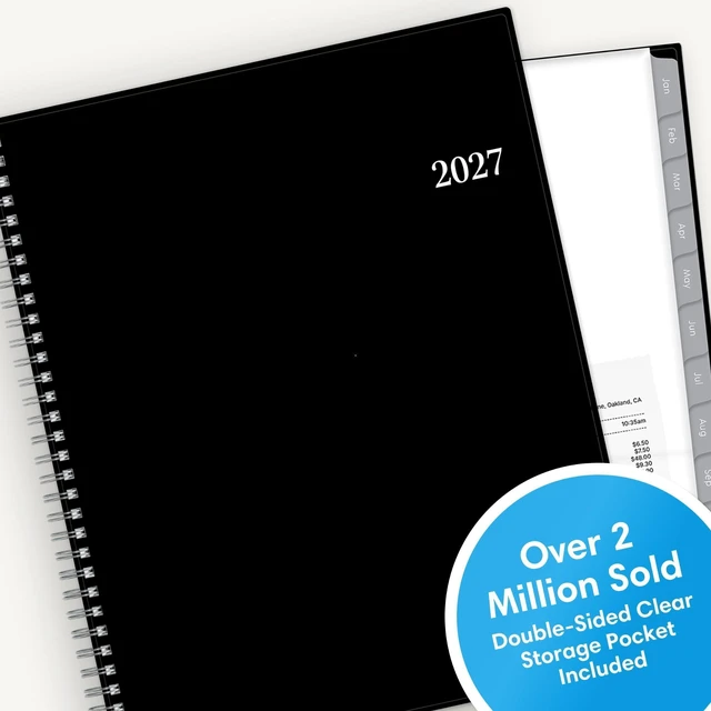 Alt view image 6 of 7 - 2027 Weekly & Monthly Planner Calendar, 8.5"x11", Enterprise January 2027 - December 2027, Flexible Cover, Durable Twin Wire Binding, Laminated Tabs, Storage Pocket