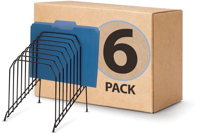 Main image of Large Incline 8 Compartment Wire Caddy, Black, 8.5 x 10.375 x 12.625 Inches (Pack of 6)
