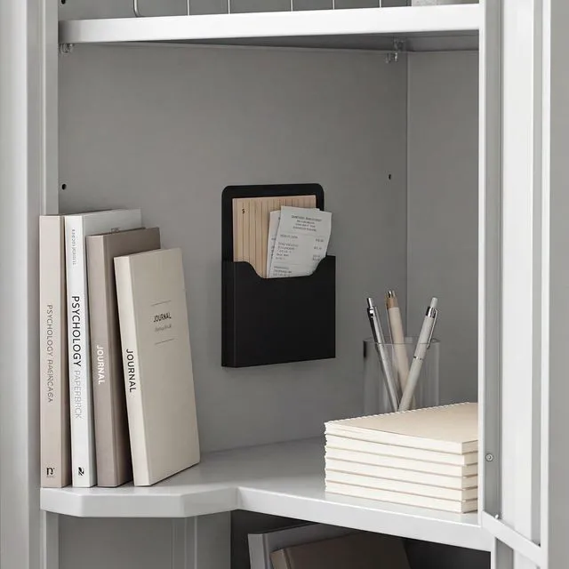 Alt view image 5 of 7 - 8 Pack Magnetic File Folder Holder for Whiteboard Classroom Storage 5"x7"x1.2" Hanging Magnetic Wall File Organizer, Refrigerator Magazine Holder, for Mail Letters Paper Desk Office