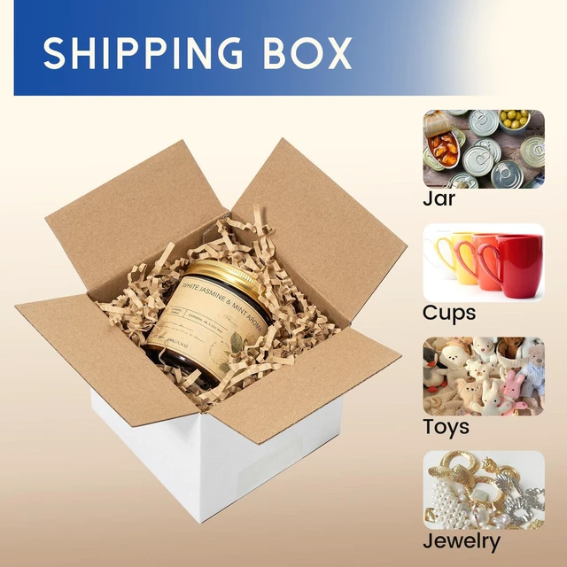 Alt view image 3 of 6 - 4x4x4" Small Shipping Boxes 100 Pack Corrugated Cardboard Box White Bulk quantity, Packaging for Small Business, Mailer Packing Supplies