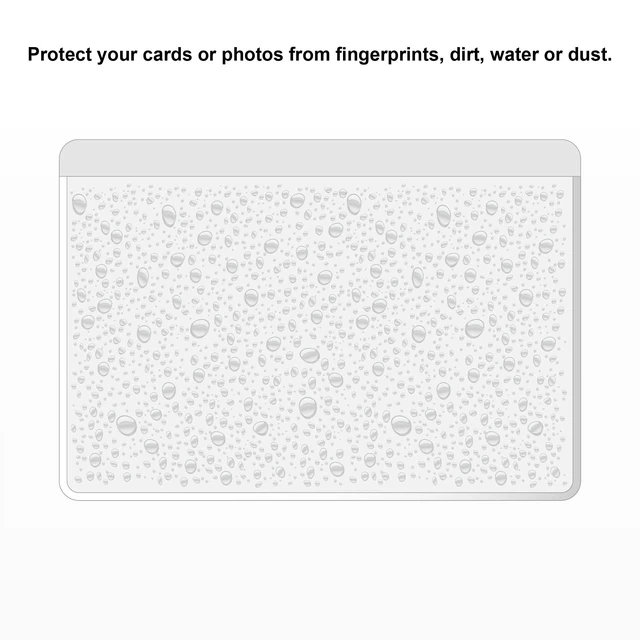 Alt view image 6 of 6 - Clear Adhesive Index Card Pockets, 5" x 7", 50 Pack Top Open for Loading, Plastic Labels Holders, For Storage Bins and Library Card, Organizing and Protecting Cards or Photos