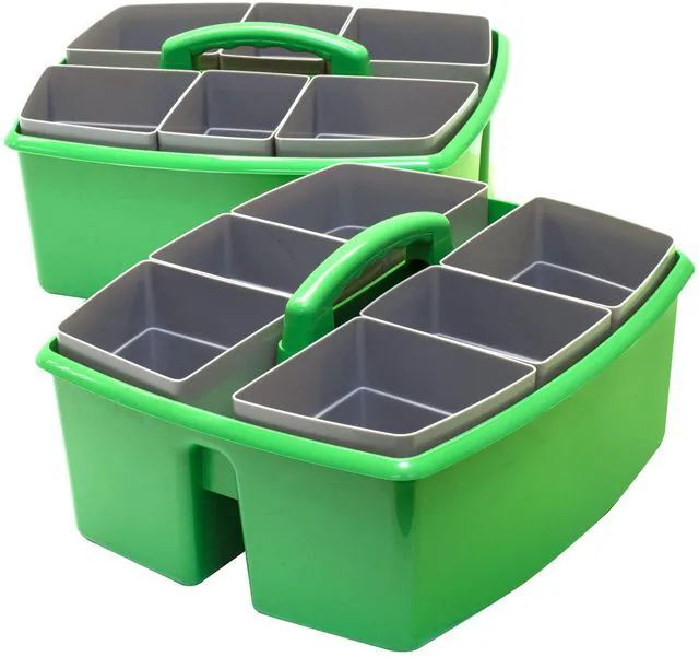 Alt view image 2 of 7 - Large Classroom Caddy with Cups, 13 x 11 x 6.575 Inches, Green, Case of 2 (00983U02C)