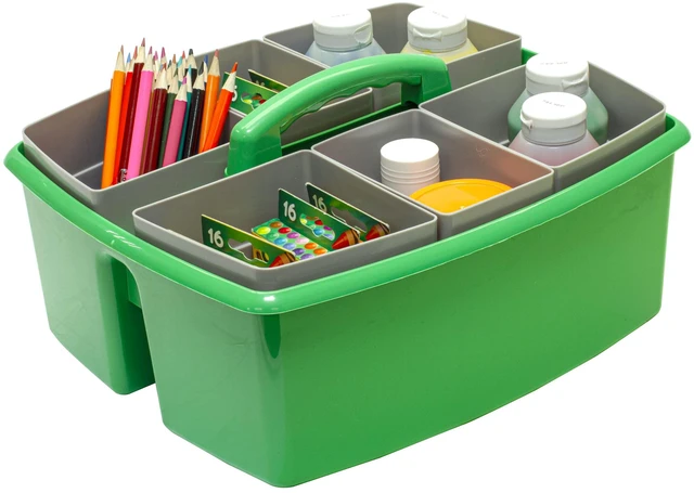 Alt view image 5 of 7 - Large Classroom Caddy with Cups, 13 x 11 x 6.575 Inches, Green, Case of 2 (00983U02C)