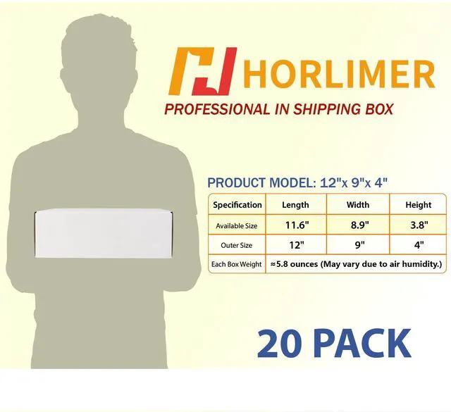 Alt view image 2 of 7 - 20 Pack 12x9x4 Shipping Boxes, 10 Pack White and 10 Pack Brown Corrugated Cardboard Box for Mailing, Packaging, Small Business