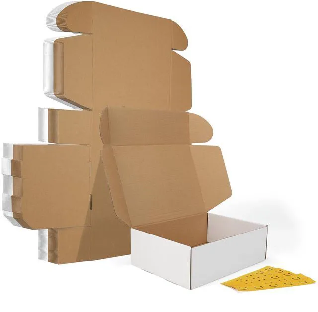 Main image of 20 Pack 12x9x4 Shipping Boxes, 10 Pack White and 10 Pack Brown Corrugated Cardboard Box for Mailing, Packaging, Small Business