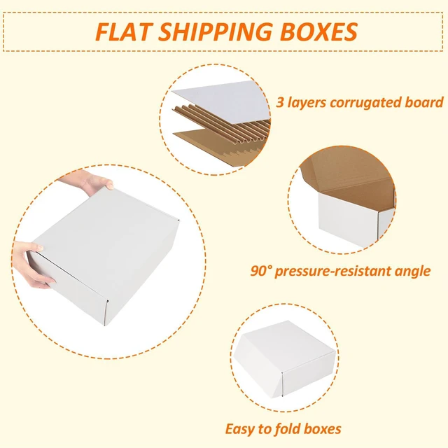 Alt view image 3 of 7 - 20 Pack 12x9x4 Shipping Boxes, 10 Pack White and 10 Pack Brown Corrugated Cardboard Box for Mailing, Packaging, Small Business