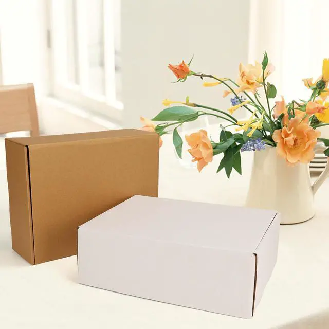 Alt view image 5 of 7 - 20 Pack 12x9x4 Shipping Boxes, 10 Pack White and 10 Pack Brown Corrugated Cardboard Box for Mailing, Packaging, Small Business