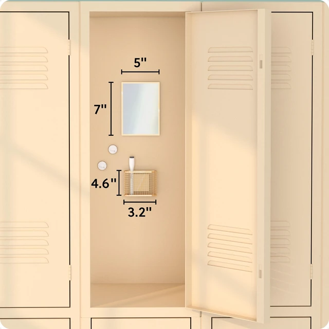 Alt view image 3 of 7 - Magnetic Locker Accessories & Decor Kit, Elevated Gold Back to school ready: five pieces in all - dry erase mirror, cup, marker and two magnets, each backed to grip steel