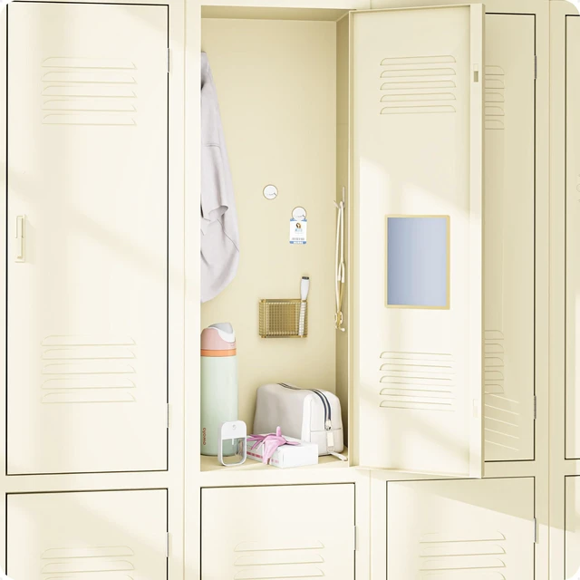 Alt view image 7 of 7 - Magnetic Locker Accessories & Decor Kit, Elevated Gold Back to school ready: five pieces in all - dry erase mirror, cup, marker and two magnets, each backed to grip steel