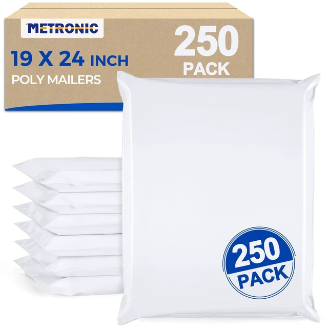 Main image of Poly Mailers 19x24 Inch 250 Pack Bulk Shipping Bags for Business Large Mailers Poly Bags for Clothing, Self Seal Waterproof Shipping Envelopes for Small Business Online Apparel Sellers White