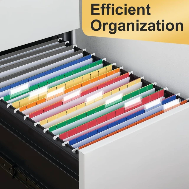 Alt view image 5 of 7 - Hanging File Folders, 50 Pack Letter Size Hanging File folders with 1/5-cut Tabs, Stay Organized for Your Home and Office Bulk File, Documents and Paper, 10 Colors