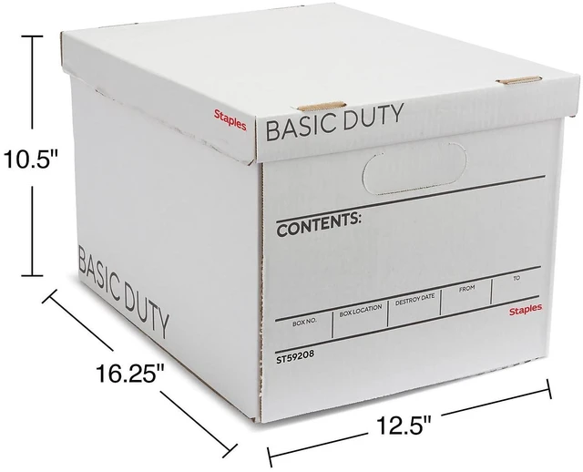 Alt view image 6 of 7 - Corrugated File Box, Lift-Off Lid, Letter/Legal, White/Black, 10/Pk Stackable storage boxes for document organization in offices, archives, and storage rooms
