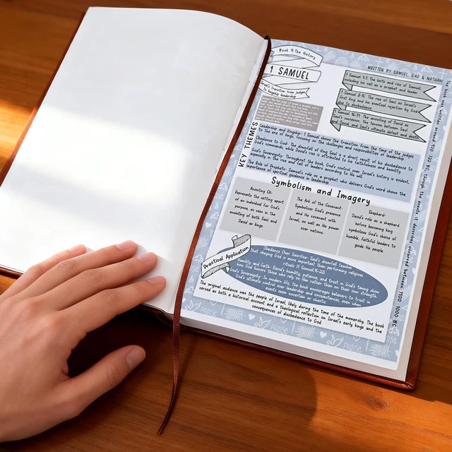 Alt view image 3 of 7 - 66-Page Bible Study Guides and Devotional Journal with Daily Scripture Quotes, Prayer Prompts, Cross-References, and Reflection Guides - A Comprehensive Year-Long Plan and Christian Gift