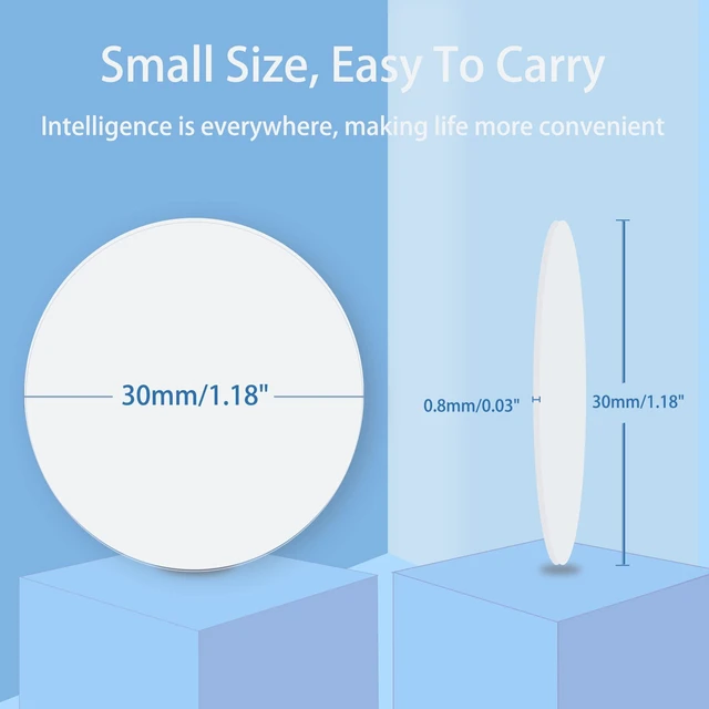 Alt view image 3 of 7 - 100pcs NFC Tags NTAG215 NFC Coins Rewritable White NFC Tag Round 30mm NFC Cards Programable, 504 Bytes Memory NFC Chip, 13.56MHz, Perfect for NFC Enabled Mobile Phones, Gaming, Home Automation