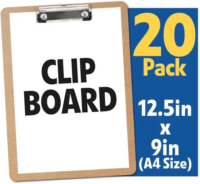 Alt view image 7 of 7 - 20 Pack Clipboards Bulk, Clipboards for Classroom, Letter Size (9 x 12.5 Inch) Wooden Clipboard, Hardboard Office Clipboard, Classroom Supplies