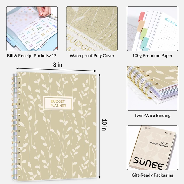 Alt view image 6 of 7 - Budget Planner - Deluxe Monthly Budget Book with 12-Pockets for Bill Organizer
