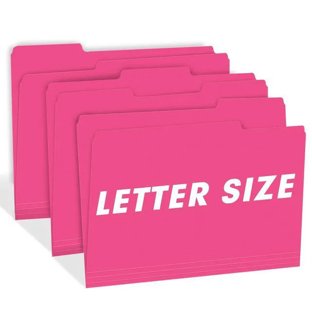 Alt view image 6 of 7 - File Folder, 150 Pack 1/3 Cut Tab File Folders Letter Size, Magenta, Folders with Tab, Great for Organizing and Easy File Storage