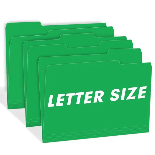 Alt view image 6 of 7 - File Folder, 150 Pack 1/3 Cut Tab File Folders Letter Size, Creen, Colored Folders with Tab Great for Organizing and Easy File Storage
