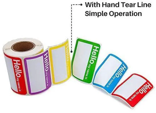 Alt view image 2 of 6 - L LIKED 400 Colors Hello Name Tags Stickers 3.5x2.25 for School Office Home (Pack of 2)