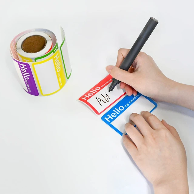 Alt view image 5 of 6 - L LIKED 400 Colors Hello Name Tags Stickers 3.5x2.25 for School Office Home (Pack of 2)