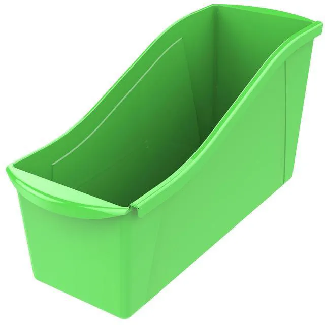 Alt view image 2 of 7 - Large Book Bin, Interlocking Plastic Organizer for Home, Office and Classroom, Green, 6-Pack (71104A06C)