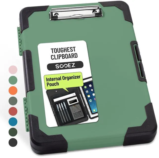 Main image of Toughest Clipboard with Storage, Internal Pen Pouch Included, Letter/ A4 Size, Shockproof Heavy Duty Plastic Clip Boards 8.5x11, High Capacity Clipboards Box Case for Contractor Trucker Driver