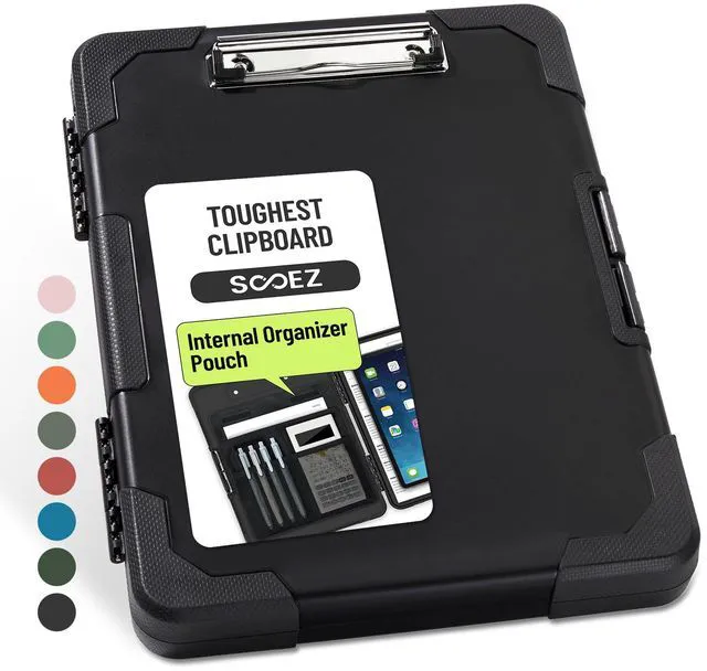 Main image of Toughest Clipboard with Storage, Internal Pen Pouch Included, Letter/ A4 Size, Shockproof Heavy Duty Plastic Clip Boards 8.5x11, High Capacity Clipboards Box Case for Contractor Trucker Driver