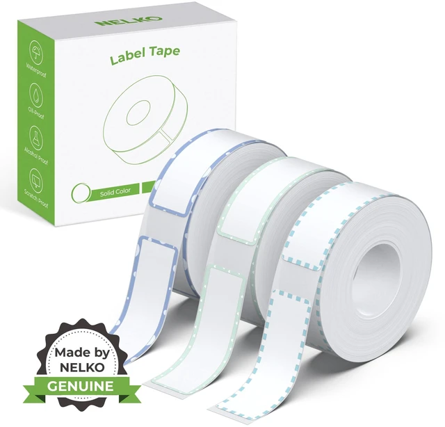 Main image of P21 Genuine Adhesive Pattern with Border Label Paper, 14x40mm, 3 Roll Easy to Peel, BPA-Free, Strong Adhesion, Water-Resistant & Oil-Proof, Great for School, Office, Home, Kitchen, Black on White