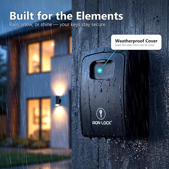 Alt view image 2 of 7 - ® XXL Wall Mount Key Lock Box, Outdoor Combination Code (Black) Fits 20-30 spares plus fobs & cards; unique built-in tray so keys don't fall out; dial cover; screws & anchors included