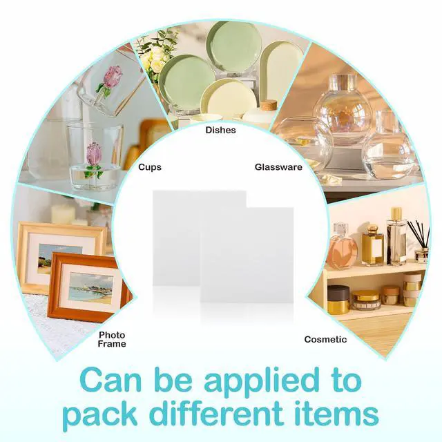 Alt view image 5 of 7 - Dish Packing Supplies for Moving,320 Moving Supplies 4 Sizes (16 x 12", 12 x 12", 12 x 7.8", 7.8 x 7.8"),with 60 Fragile Stickers,High density thicker Cushion Foam for Plate Packing Shipping Storage