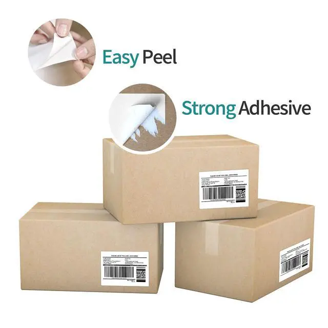 Alt view image 4 of 6 - 12 Rolls 6000 Pcs 4"x3" 3-Proof Direct Thermal Shipping Labels 1" Core Compatible with Zebra LP2844 ZP450 ZP505 ZD420 GX430T GK420T ZT410 ZD421 and Rollo MUNBYN, 103mmx76mm Thermal Sticker