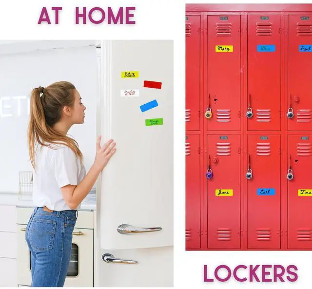 Alt view image 7 of 7 - Availey 30 Pieces (3 x 5) - Full Colored Magnetic Dry Erase Labels - Reusable Strips for Classroom Home Office Garage Refrigerator Blank Writable Erasable Cards Name Tags Students Locker Shelf