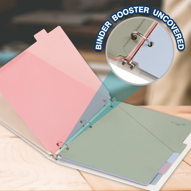 Alt view image 5 of 7 - 6-Tab Plastic Binder Dividers, 2 Pockets, Pastel Colors, 4 Sets Made of PP Plastic, Fit for 3-Ring Binders, 2 Pockets, Letter Size, Provide Colorful Label Sitckers