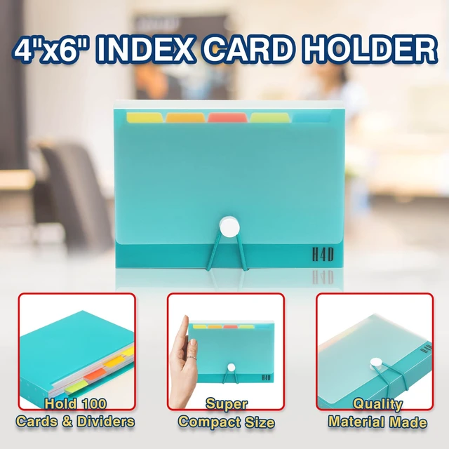 Alt view image 3 of 7 - 4x6 Index Card Case with 100 Heavyweight Ruled Index Cards and Dividers, Teal
