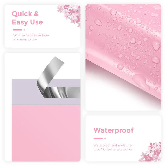 Alt view image 2 of 7 - Small Poly Mailers 9x12 200pc Self Seal Shipping Bags for Clothing Strong Adhesive Waterproof and Tear-Proof Shipping Envelopes, Small Mailers Poly Bags Packaging Bags in Light Pink
