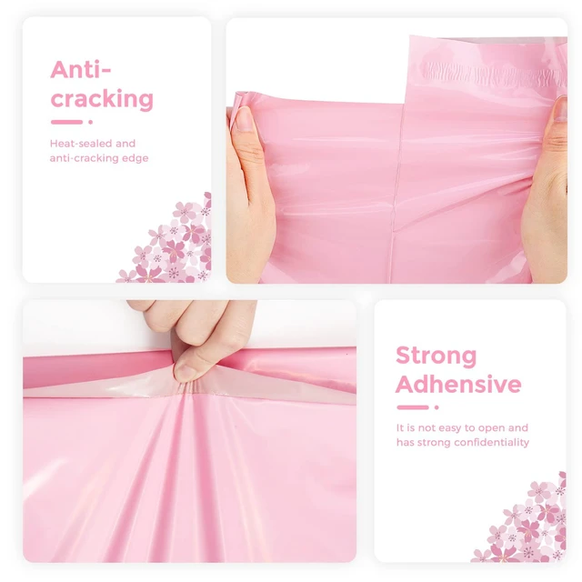 Alt view image 3 of 7 - Small Poly Mailers 9x12 200pc Self Seal Shipping Bags for Clothing Strong Adhesive Waterproof and Tear-Proof Shipping Envelopes, Small Mailers Poly Bags Packaging Bags in Light Pink