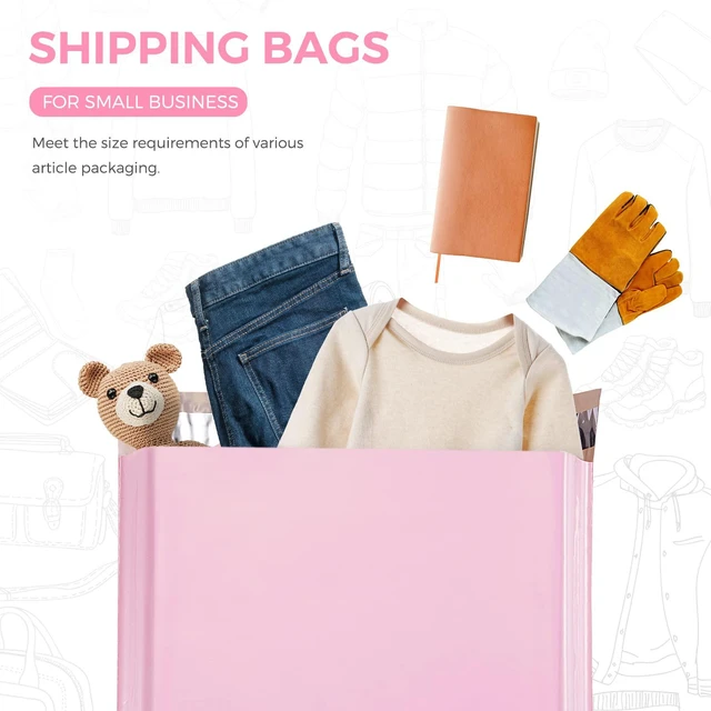 Alt view image 4 of 7 - Small Poly Mailers 9x12 200pc Self Seal Shipping Bags for Clothing Strong Adhesive Waterproof and Tear-Proof Shipping Envelopes, Small Mailers Poly Bags Packaging Bags in Light Pink